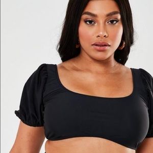 Missguided Plus Size Sleeved Bikini Top NWT